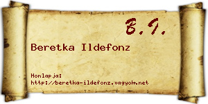 Beretka Ildefonz névjegykártya
